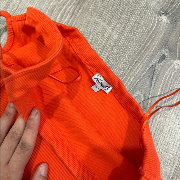 SOLD One-Shoulder Orange Top - Picture 2 of 2
